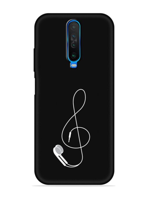 Music Earphone Vector Embossed Soft Silicone Case for Poco X2 Zapvi