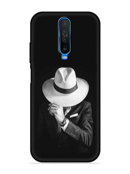 Men Under Hat Embossed Soft Silicone Case for Poco X2 Zapvi