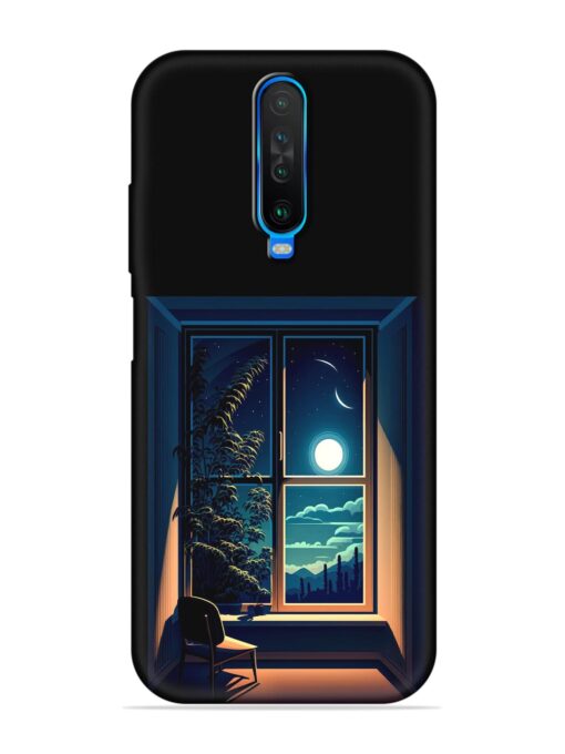 Night View At Window Embossed Soft Silicone Case for Poco X2 Zapvi