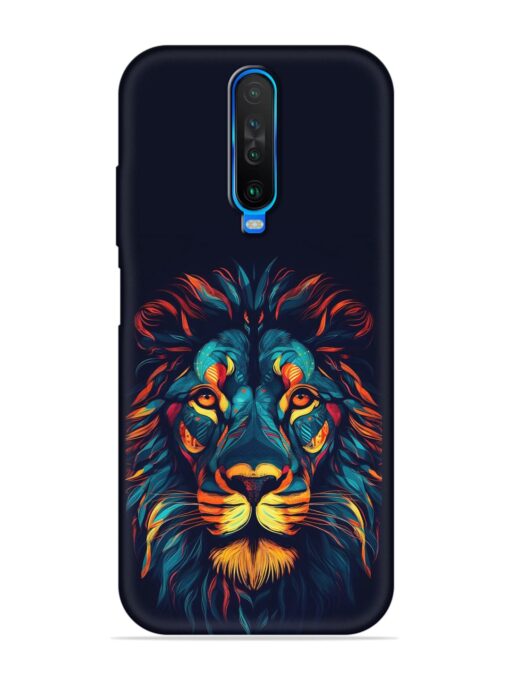 Colorful Lion Embossed Soft Silicone Case for Poco X2