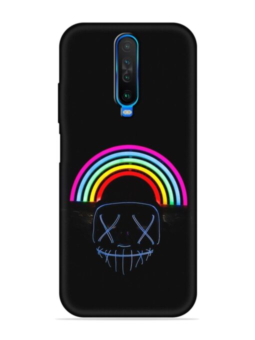 Mask Rainbow Embossed Soft Silicone Case for Poco X2