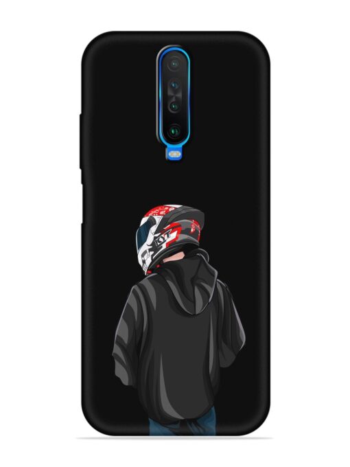 Motorcycle Rider Embossed Soft Silicone Case for Poco X2