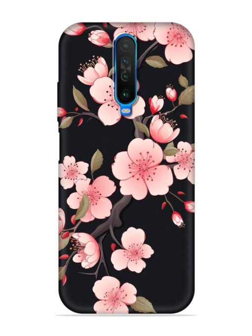 Cherry Blossom Embossed Soft Silicone Case for Poco X2 Zapvi