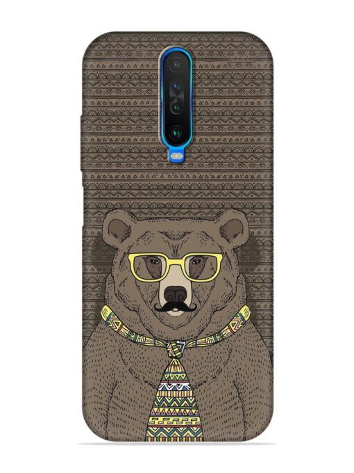 Grizzly Bear Embossed Soft Silicone Case for Poco X2 Zapvi