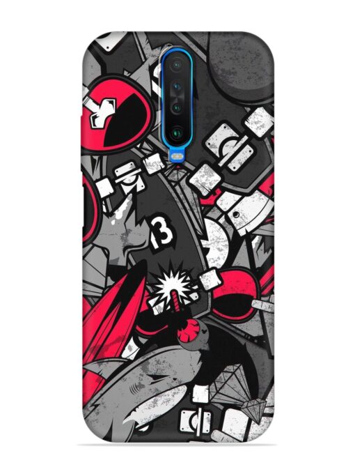 Fictional Doodle Embossed Soft Silicone Case for Poco X2 Zapvi