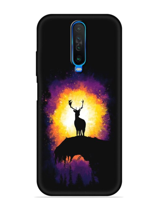 Elk Animal Art Embossed Soft Silicone Case for Poco X2 Zapvi