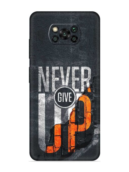 Never Give Up Embossed Soft Silicone Case for Poco X3