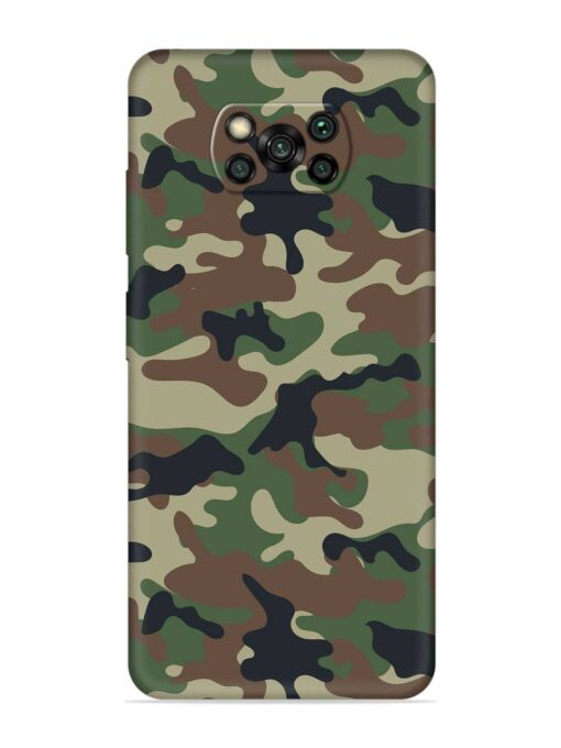 Army Military Camouflage Dark Green Embossed Soft Silicone Case for Poco X3 Zapvi