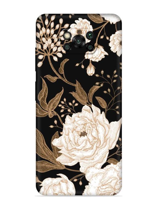 Peonies Roses Floral Embossed Soft Silicone Case for Poco X3 Zapvi