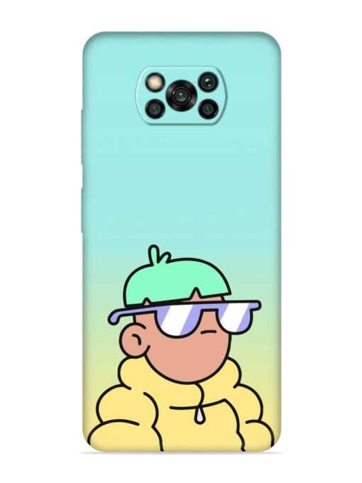 Doodles Cool Character Embossed Soft Silicone Case for Poco X3