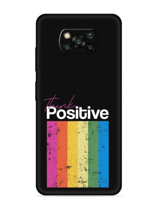 Think Positive Typography Embossed Soft Silicone Case for Poco X3