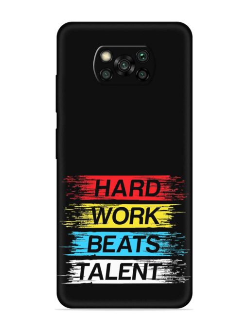 Hard Work Beats Embossed Soft Silicone Case for Poco X3 Zapvi