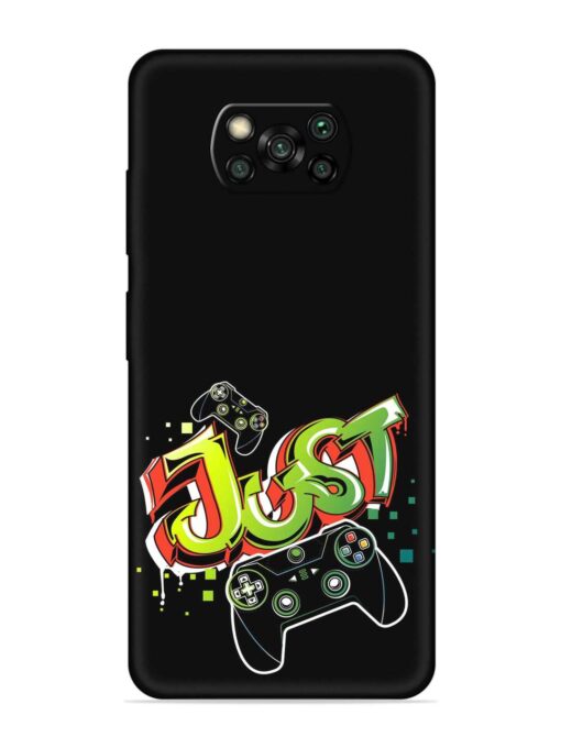 Graffiti Gamepad Illustration Embossed Soft Silicone Case for Poco X3 Zapvi