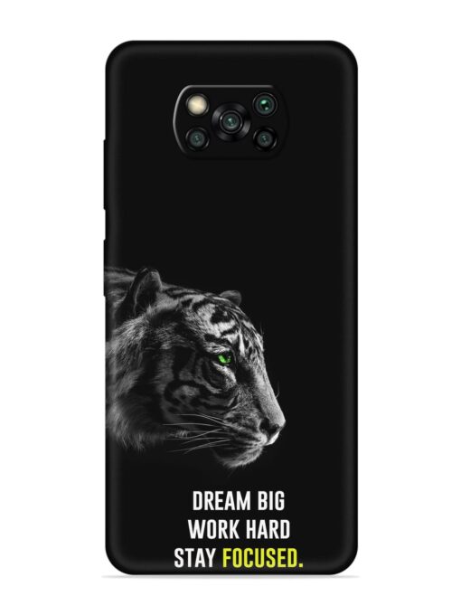 Dream Big Work Hard Embossed Soft Silicone Case for Poco X3