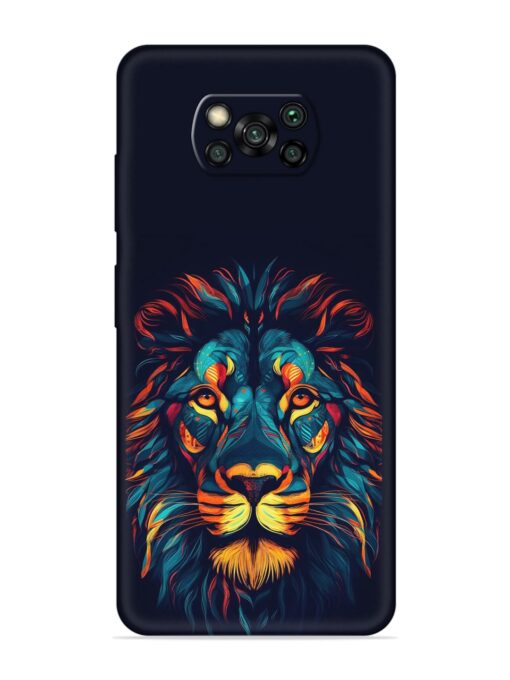 Colorful Lion Embossed Soft Silicone Case for Poco X3