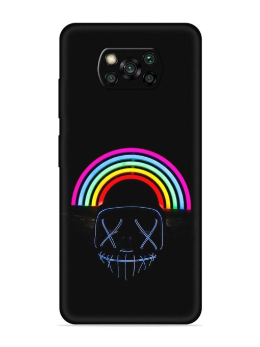 Mask Rainbow Embossed Soft Silicone Case for Poco X3 Zapvi