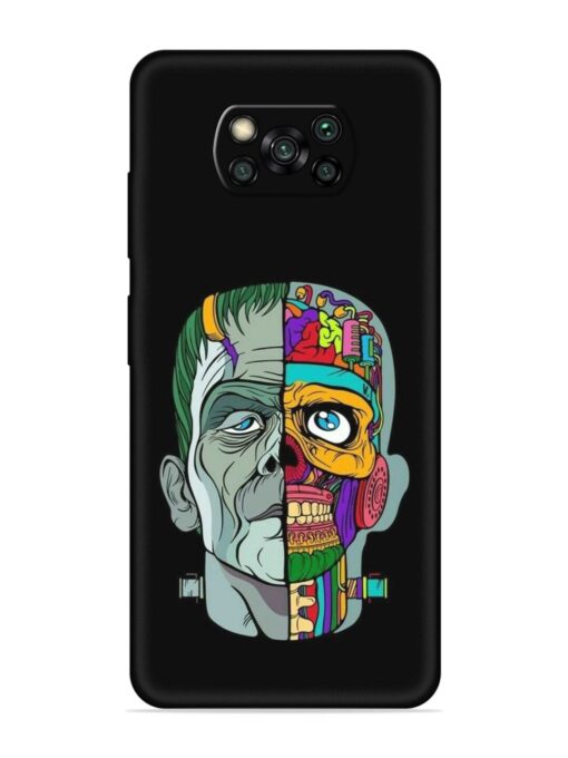 Men Vs Skull Embossed Soft Silicone Case for Poco X3