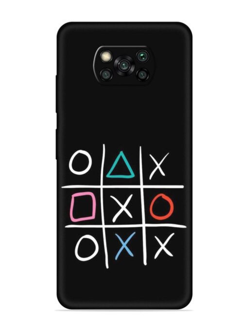 Super Neon Tic-Tac-Toe Embossed Soft Silicone Case for Poco X3 Zapvi