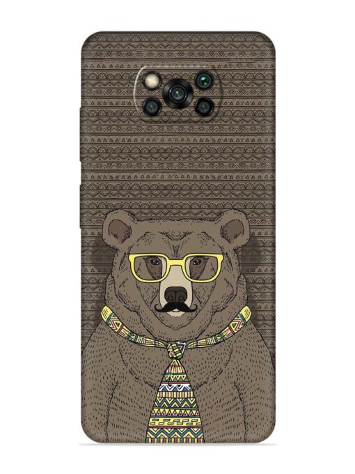 Grizzly Bear Embossed Soft Silicone Case for Poco X3 Zapvi