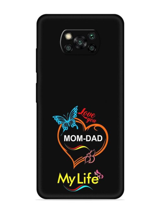 Love You Mom Dad Embossed Soft Silicone Case for Poco X3