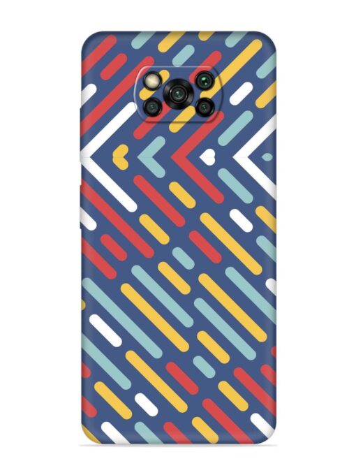 Colored Lines Embossed Soft Silicone Case for Poco X3 Pro