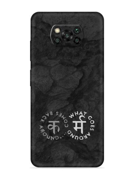 Karma Hindi Word Embossed Soft Silicone Case for Poco X3 Pro Zapvi