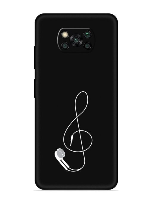 Music Earphone Vector Embossed Soft Silicone Case for Poco X3 Pro Zapvi