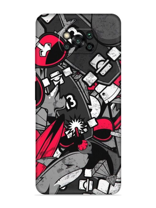 Fictional Doodle Embossed Soft Silicone Case for Poco X3 Pro Zapvi