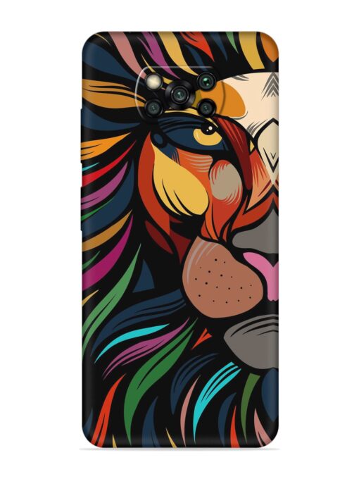 Trippy Lion Art Embossed Soft Silicone Case for Poco X3 Pro Zapvi