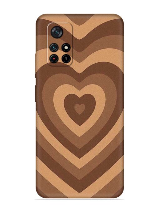 Brown Heart Embossed Soft Silicone Case for Poco X4 Pro (5G)