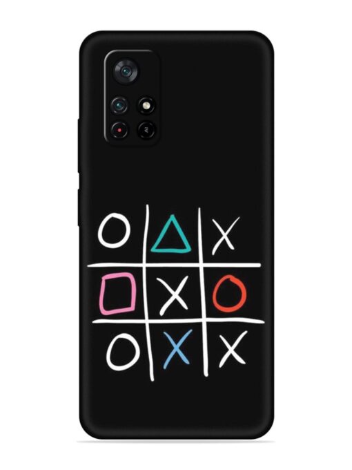 Super Neon Tic-Tac-Toe Embossed Soft Silicone Case for Poco X4 Pro (5G) Zapvi