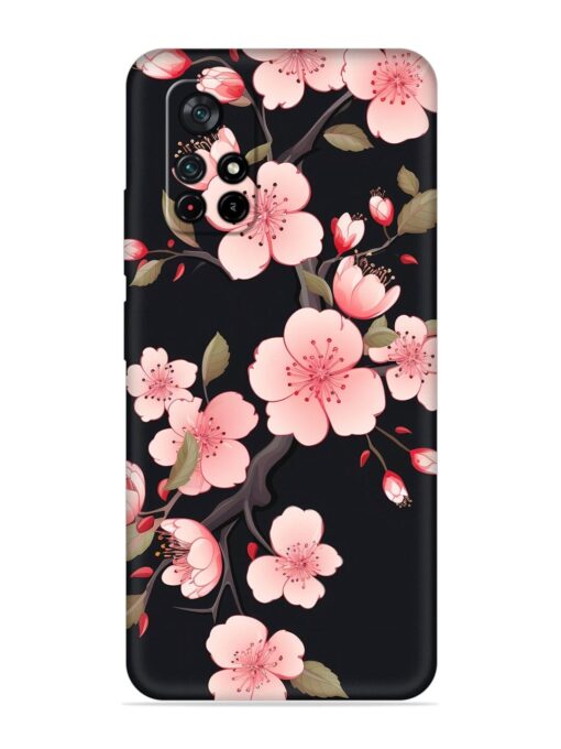 Cherry Blossom Embossed Soft Silicone Case for Poco X4 Pro (5G) Zapvi