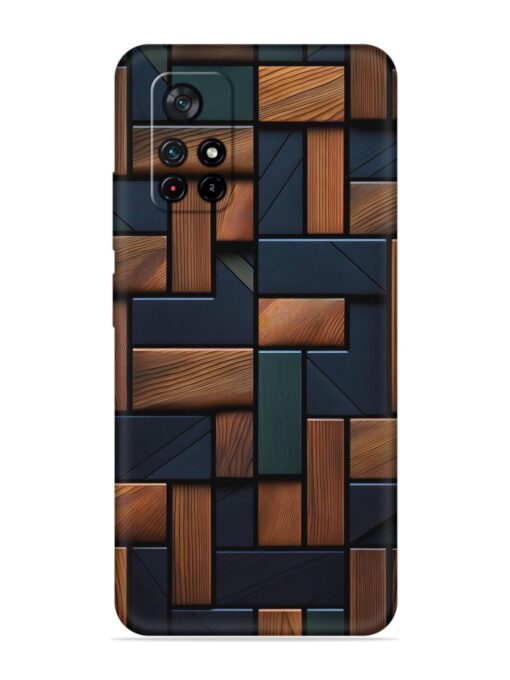 Wooden Background Cubes Embossed Soft Silicone Case for Poco X4 Pro (5G) Zapvi