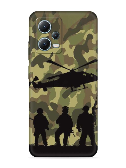 Army Heros Embossed Soft Silicone Case for Poco X5 (5G) Zapvi