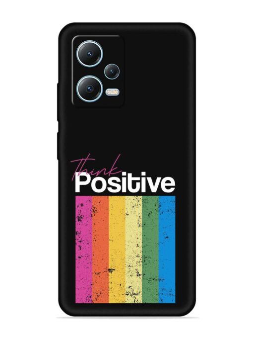 Think Positive Typography Embossed Soft Silicone Case for Poco X5 (5G) Zapvi