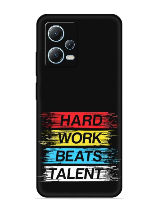 Hard Work Beats Embossed Soft Silicone Case for Poco X5 (5G)