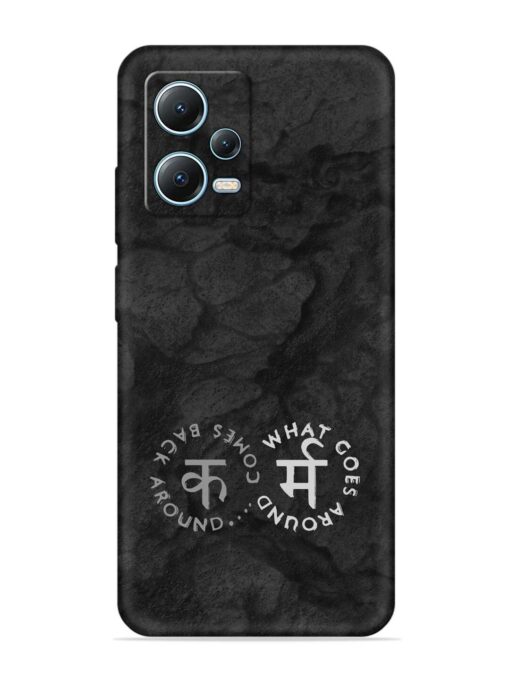 Karma Hindi Word Embossed Soft Silicone Case for Poco X5 (5G)