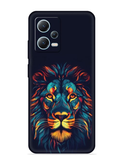 Colorful Lion Embossed Soft Silicone Case for Poco X5 (5G) Zapvi