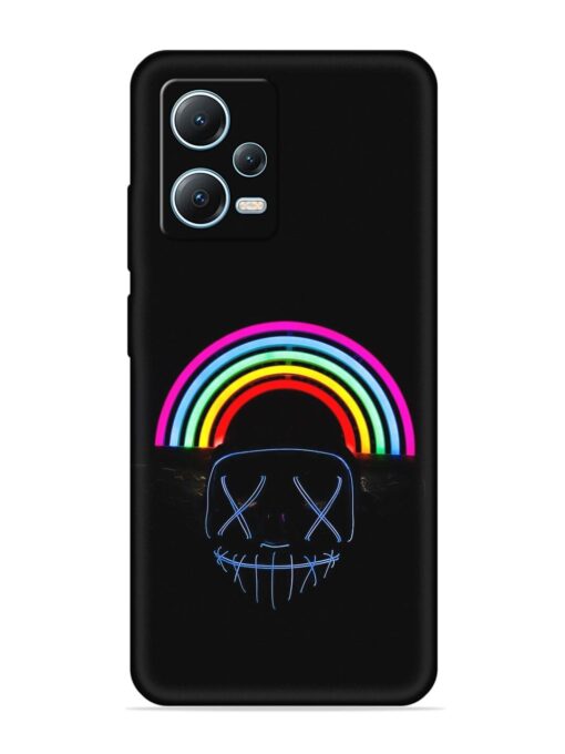 Mask Rainbow Embossed Soft Silicone Case for Poco X5 (5G) Zapvi