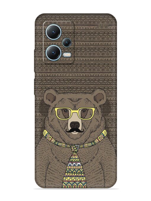 Grizzly Bear Embossed Soft Silicone Case for Poco X5 (5G) Zapvi