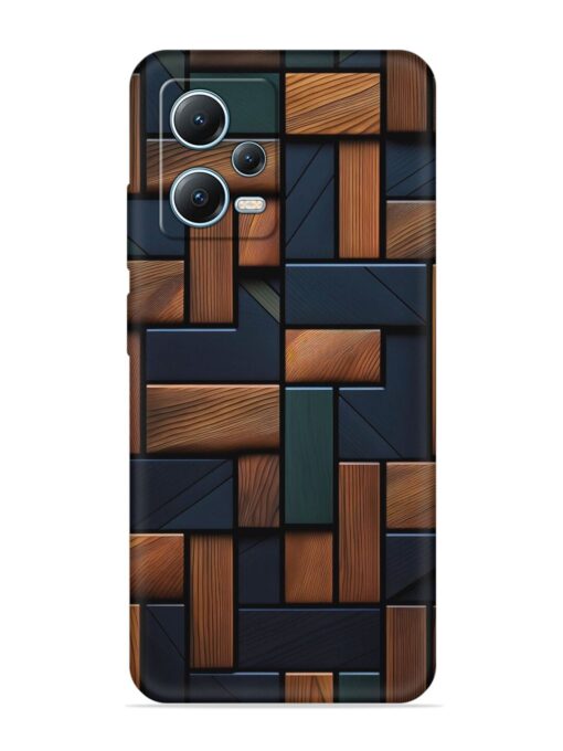 Wooden Background Cubes Embossed Soft Silicone Case for Poco X5 (5G) Zapvi