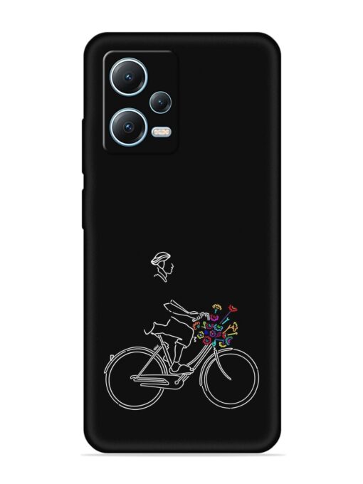 Minimalist Cycle Art Embossed Soft Silicone Case for Poco X5 (5G) Zapvi