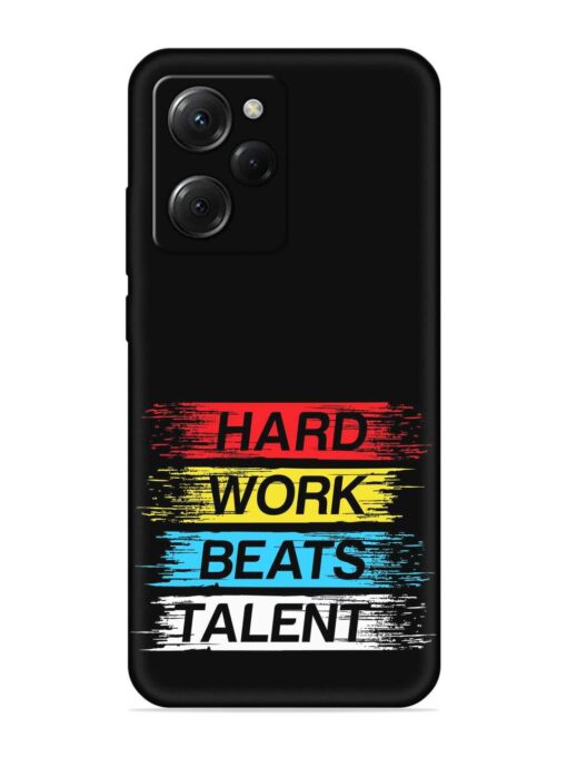 Hard Work Beats Embossed Soft Silicone Case for Poco X5 Pro (5G) Zapvi