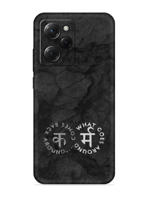 Karma Hindi Word Embossed Soft Silicone Case for Poco X5 Pro (5G) Zapvi