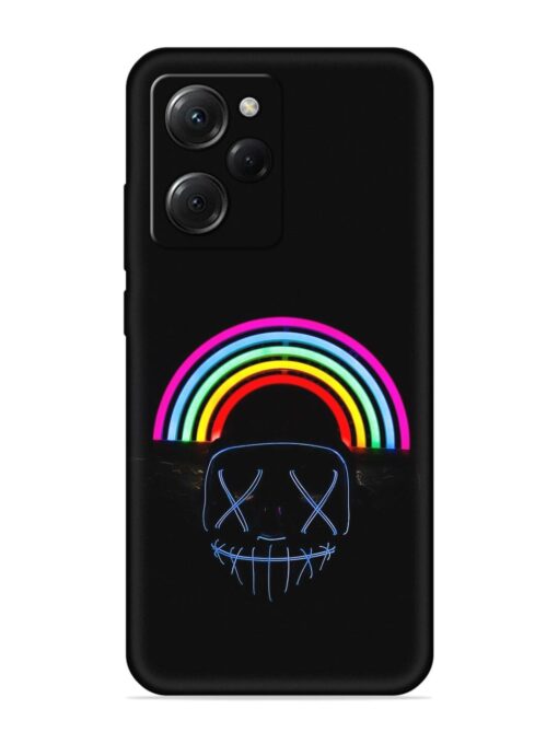 Mask Rainbow Embossed Soft Silicone Case for Poco X5 Pro (5G)