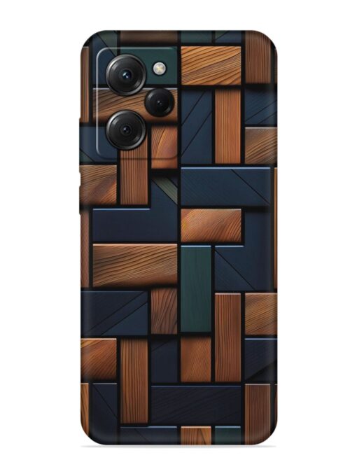 Wooden Background Cubes Embossed Soft Silicone Case for Poco X5 Pro (5G)