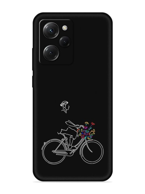 Minimalist Cycle Art Embossed Soft Silicone Case for Poco X5 Pro (5G) Zapvi