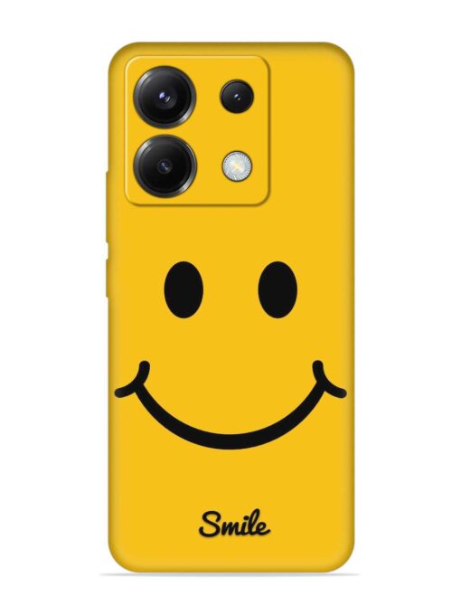 Yellow Smiley Embossed Soft Silicone Case for Poco X6 (5G) Zapvi