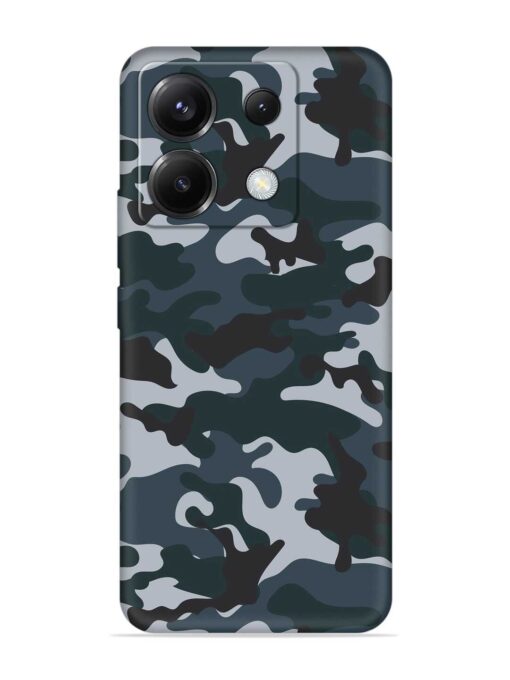 Dark Blue Army Military Art Embossed Soft Silicone Case for Poco X6 (5G) Zapvi