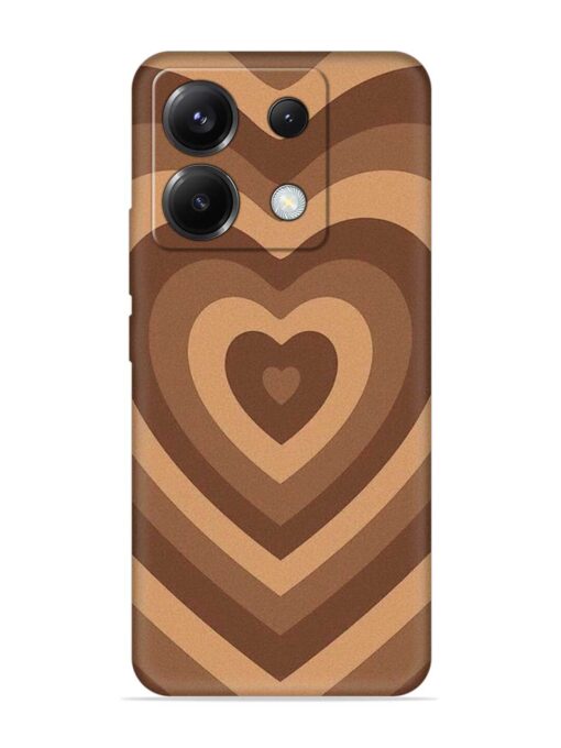 Brown Heart Embossed Soft Silicone Case for Poco X6 (5G)